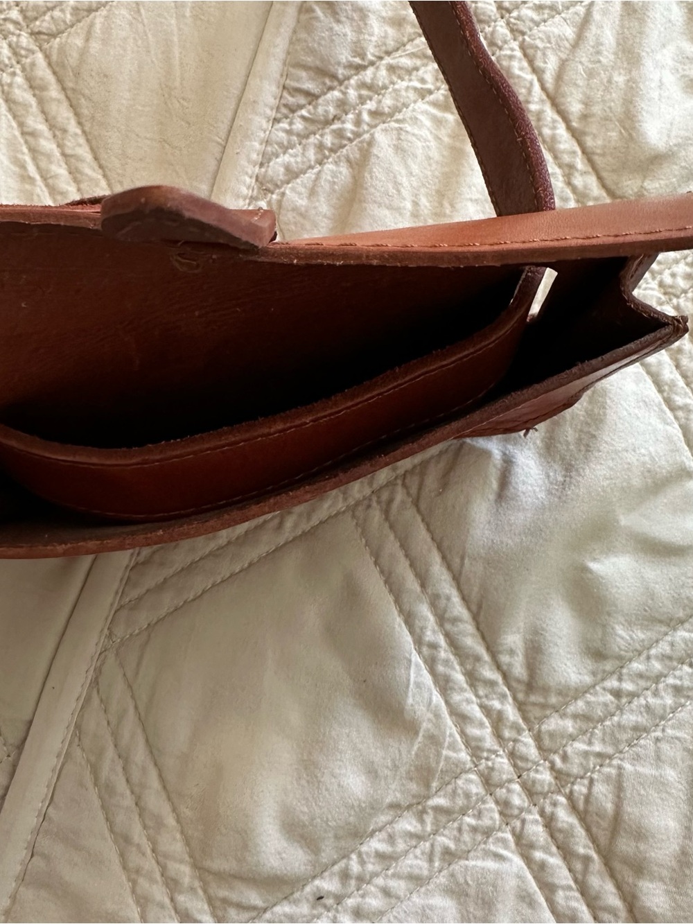Banana Republic Genuine Leather Cognac / Camel Brown Crossbody / Belt Bag - Picture 7 of 7